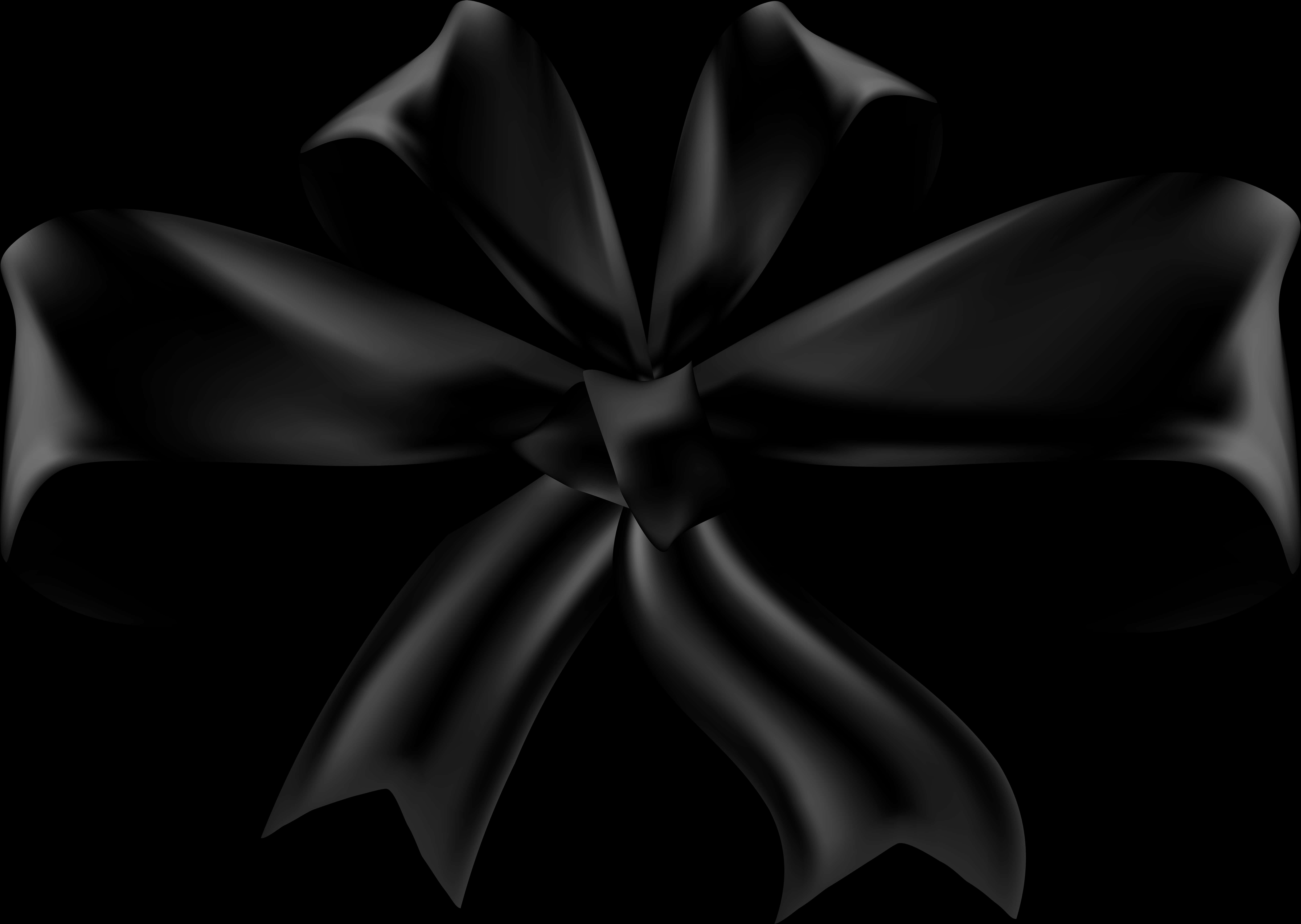 Elegant Black Satin Bow PNG image