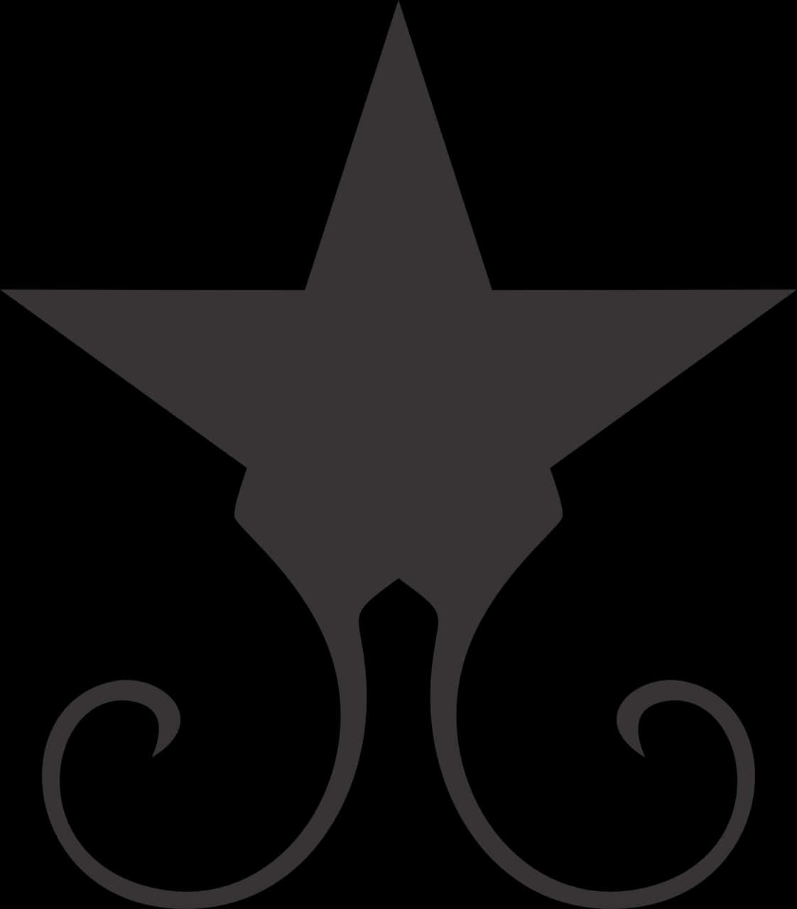 Elegant Black Star Design PNG image