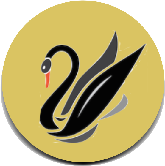 Elegant Black Swan Icon PNG image