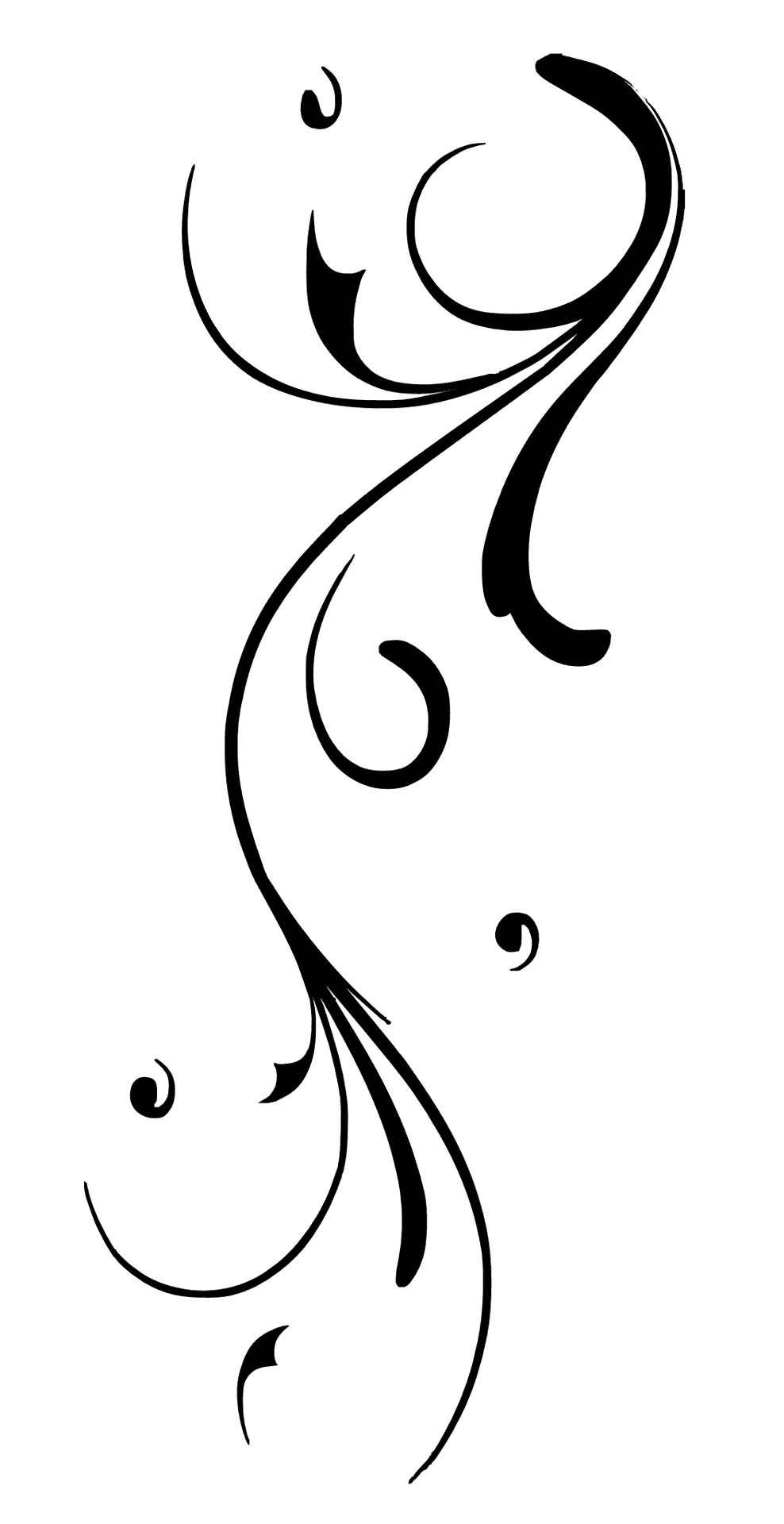 Elegant Black Swirl Design PNG image