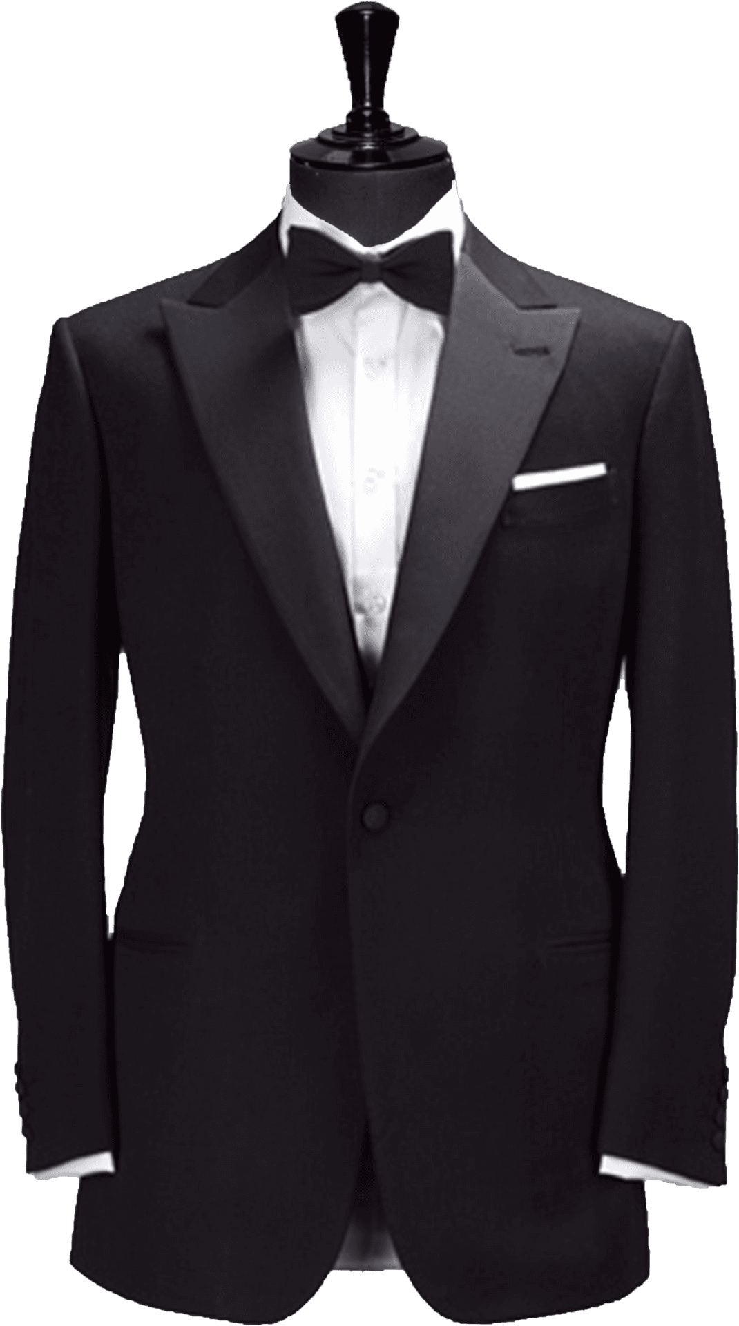 Elegant Black Tuxedo Mannequin PNG image