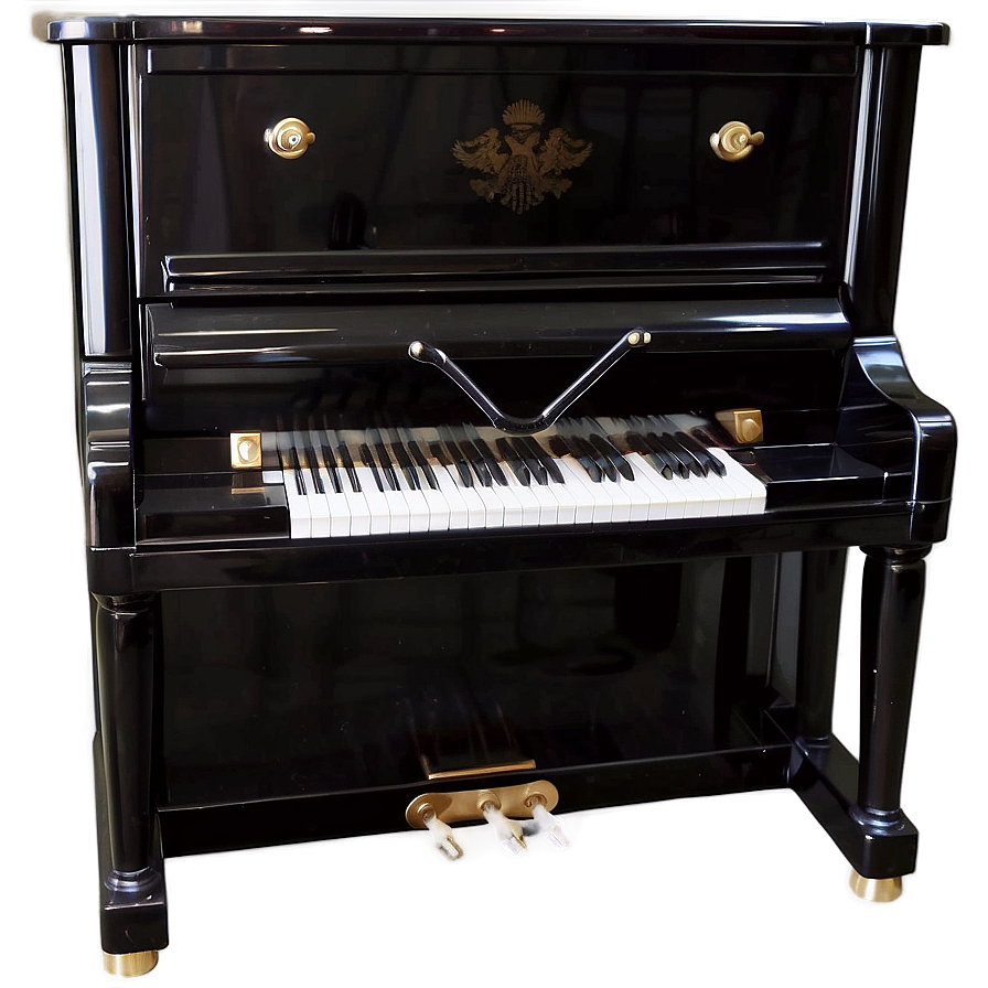 Elegant Black Upright Piano Png 49 PNG image