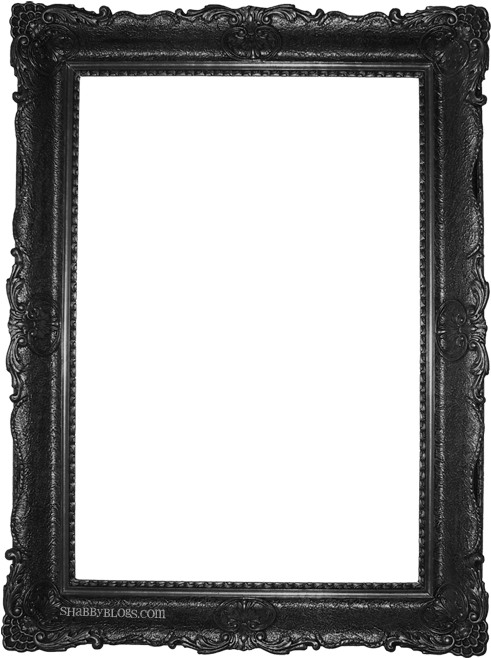 Elegant Black Vintage Photo Frame PNG image