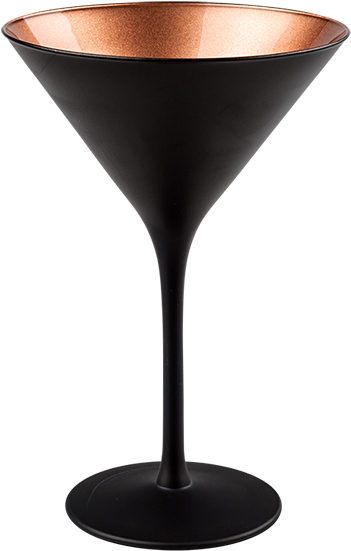 Elegant Blackand Copper Martini Glass PNG image