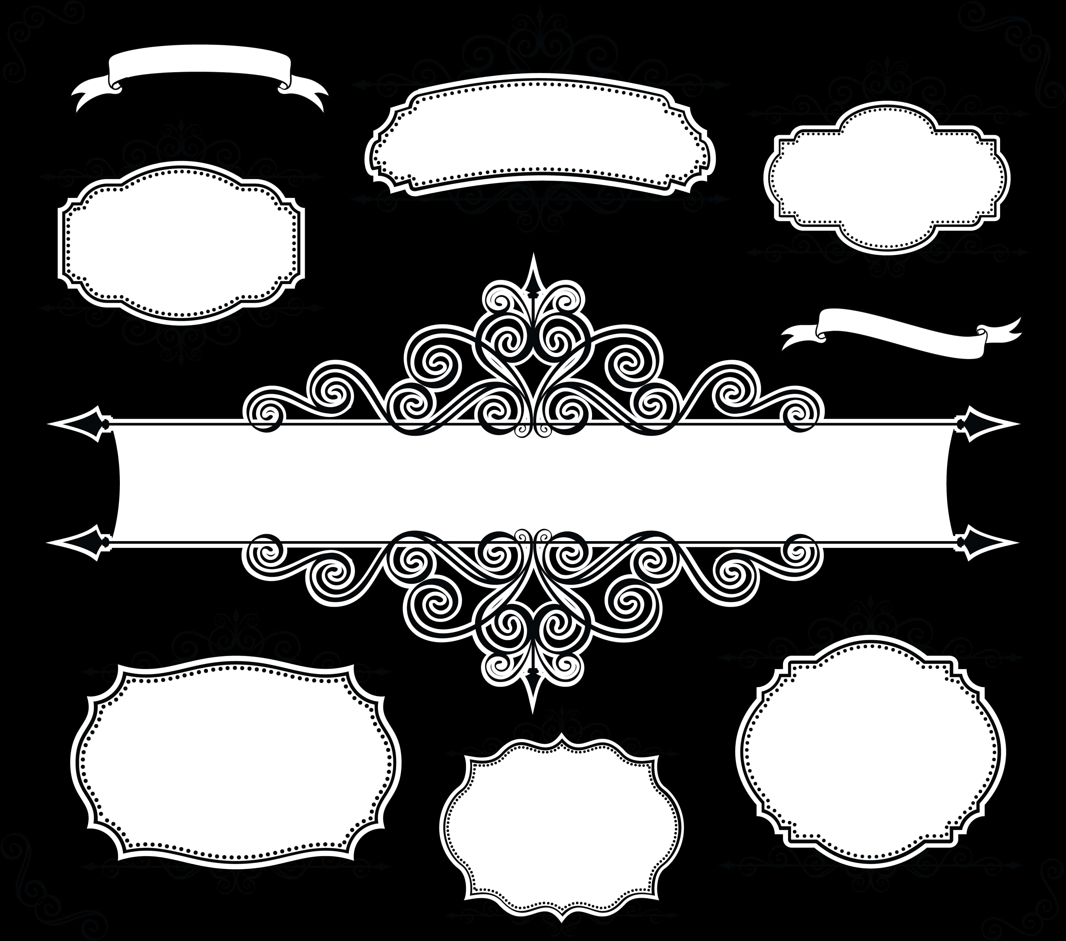 Elegant Blackand White Frame Collection PNG image