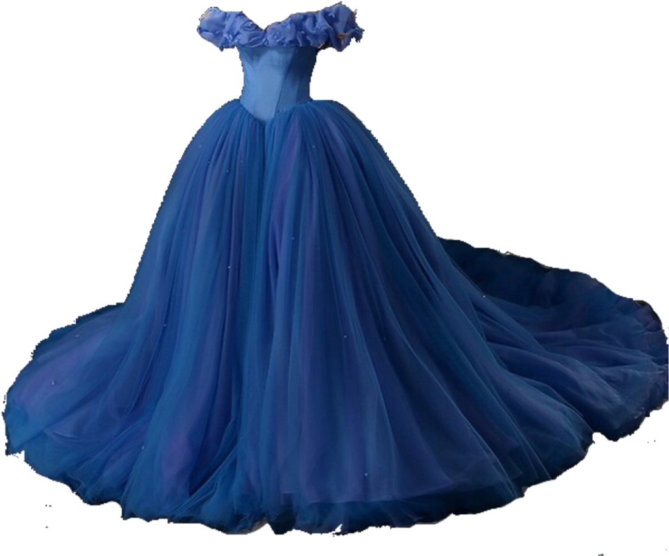 Elegant Blue Ball Gown PNG image