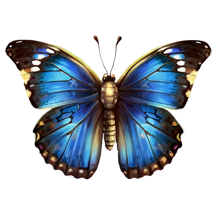 Elegant Blue Butterfly Png 05212024 PNG image