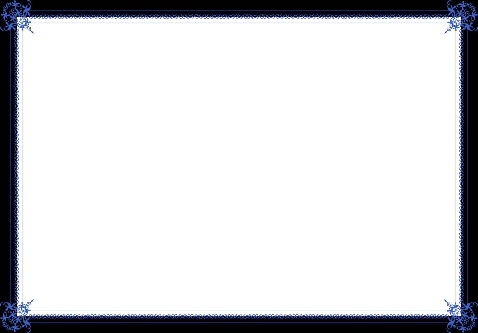 Elegant Blue Certificate Border PNG image