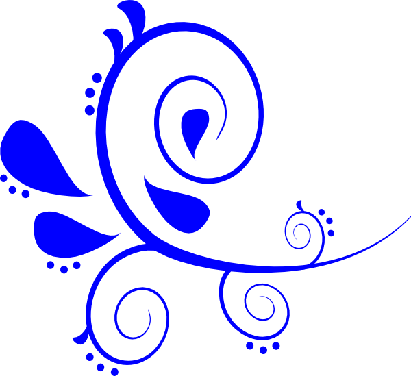 Elegant_ Blue_ Floral_ Flourish PNG image