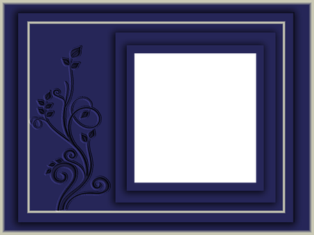 Elegant Blue Floral Frame PNG image