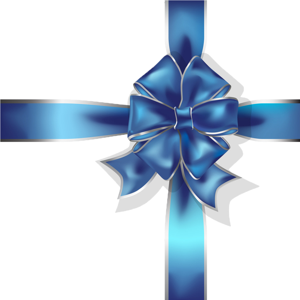 Elegant Blue Gift Ribbon PNG image