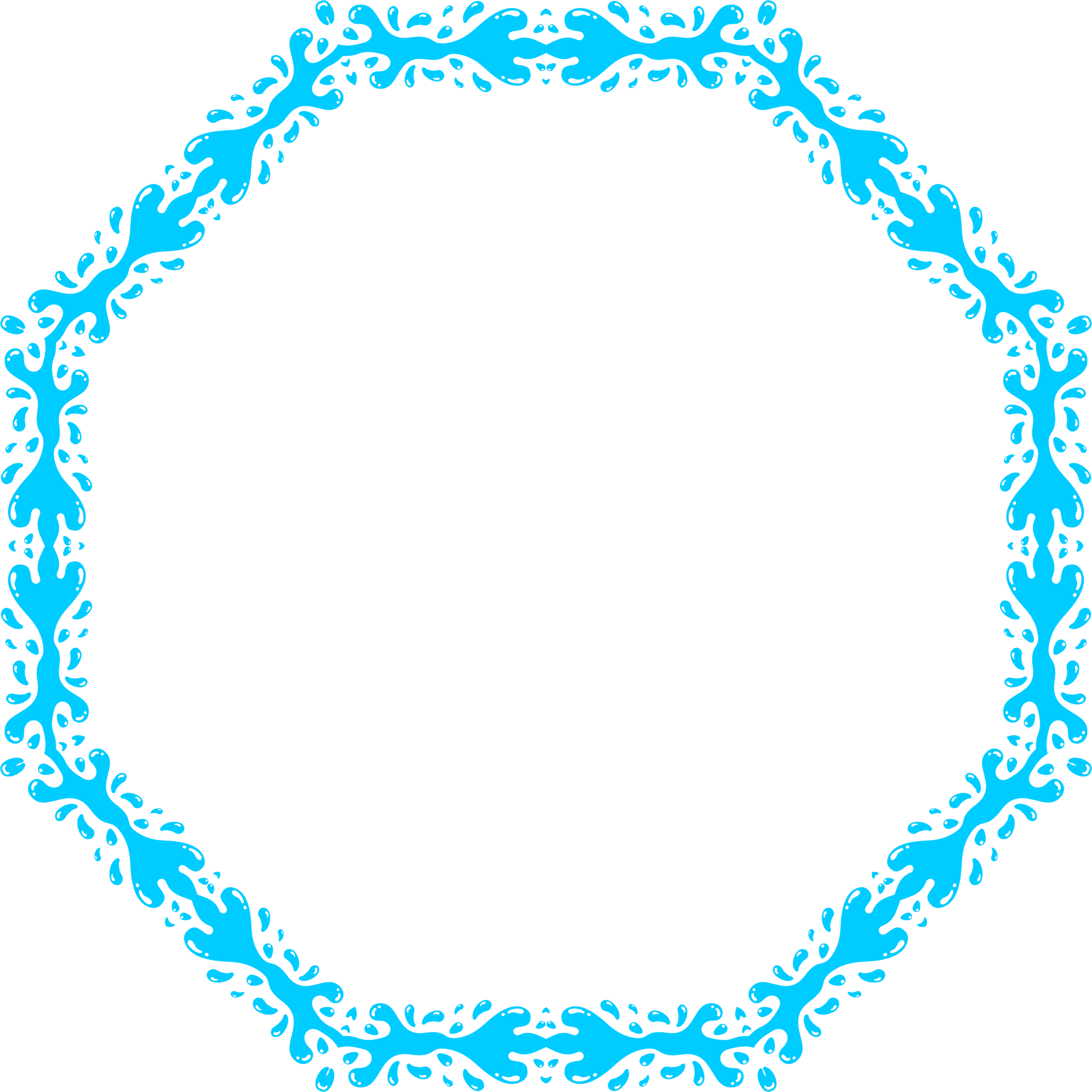 Elegant Blue Leafy Frame PNG image