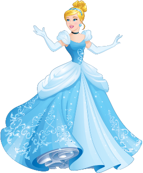Elegant Blue Princess Gown PNG image