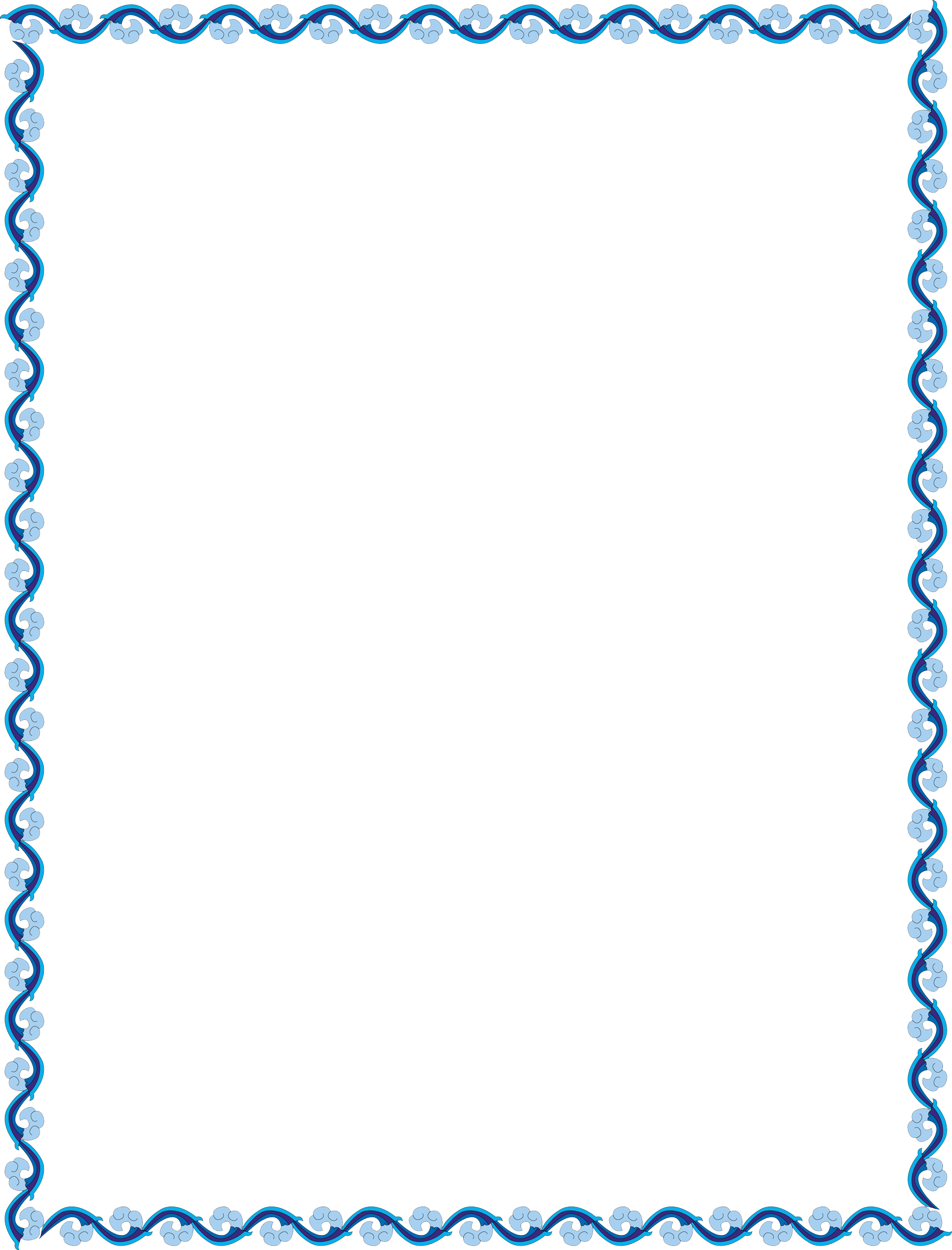 Elegant Blue Scalloped Border PNG image