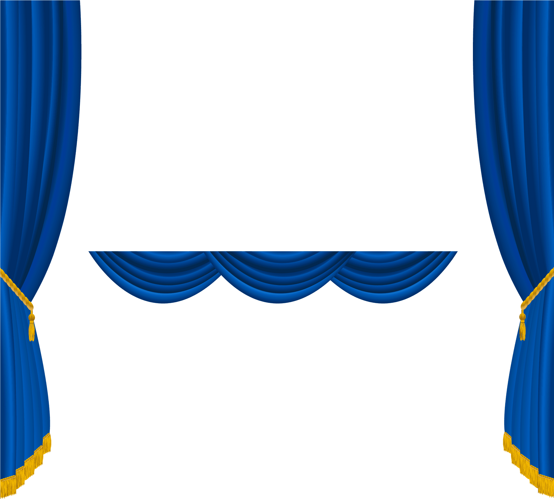 Elegant Blue Theater Curtains PNG image