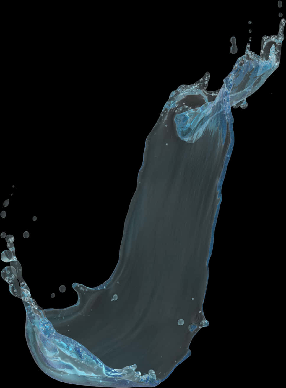Elegant Blue Water Splash PNG image