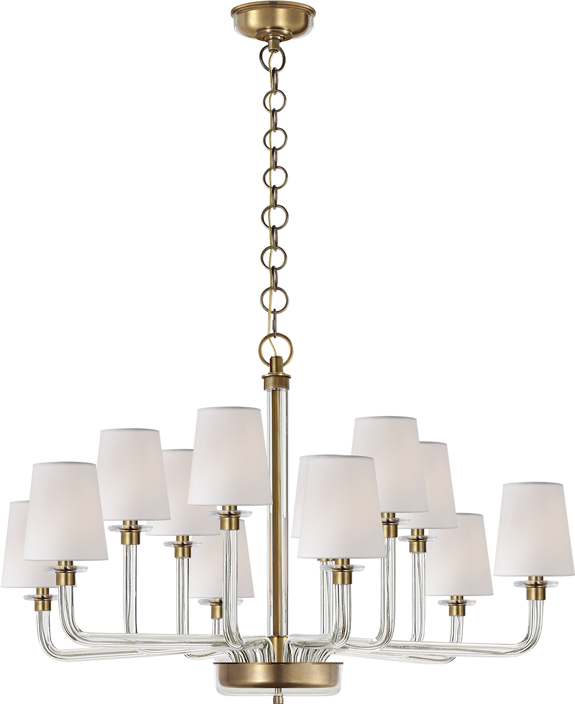 Elegant Brass Chandelier Lighting Fixture PNG image