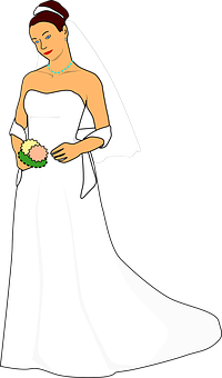 Elegant Bride Illustration PNG image