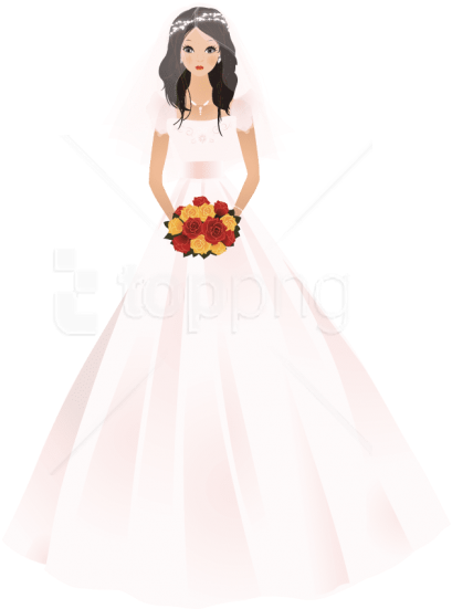 Elegant Bride Illustration PNG image