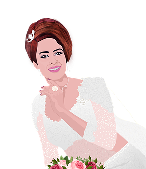 Elegant Bride Illustration PNG image