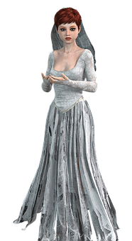 Elegant Bride3 D Character PNG image
