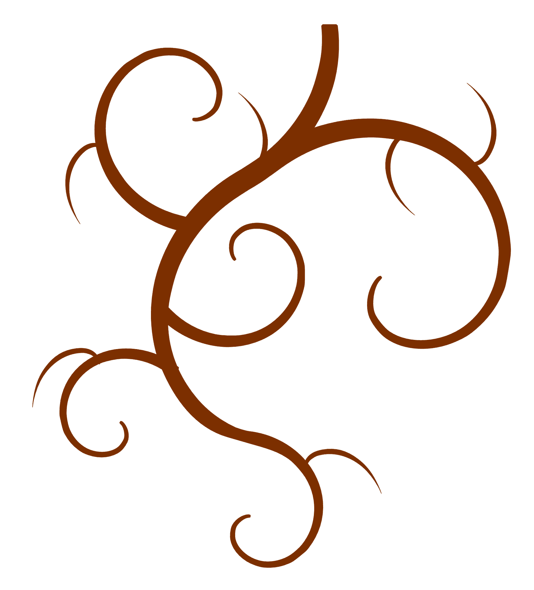 Elegant Brown Swirl Design PNG image