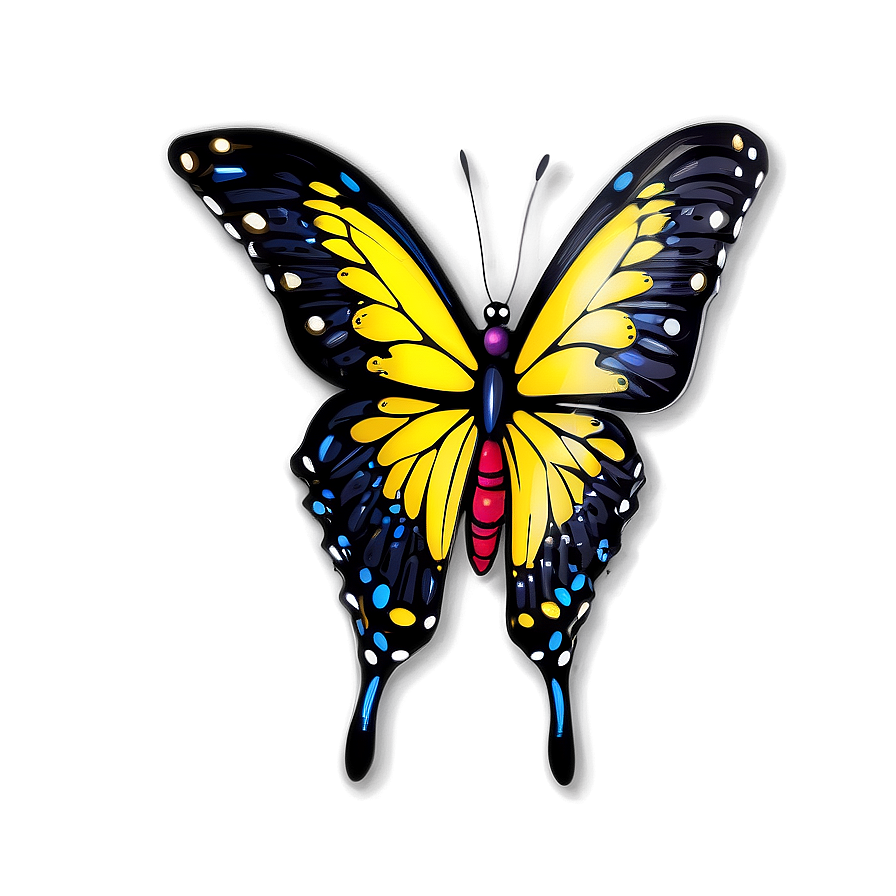 Elegant Butterfly Outline Png 05252024 PNG image