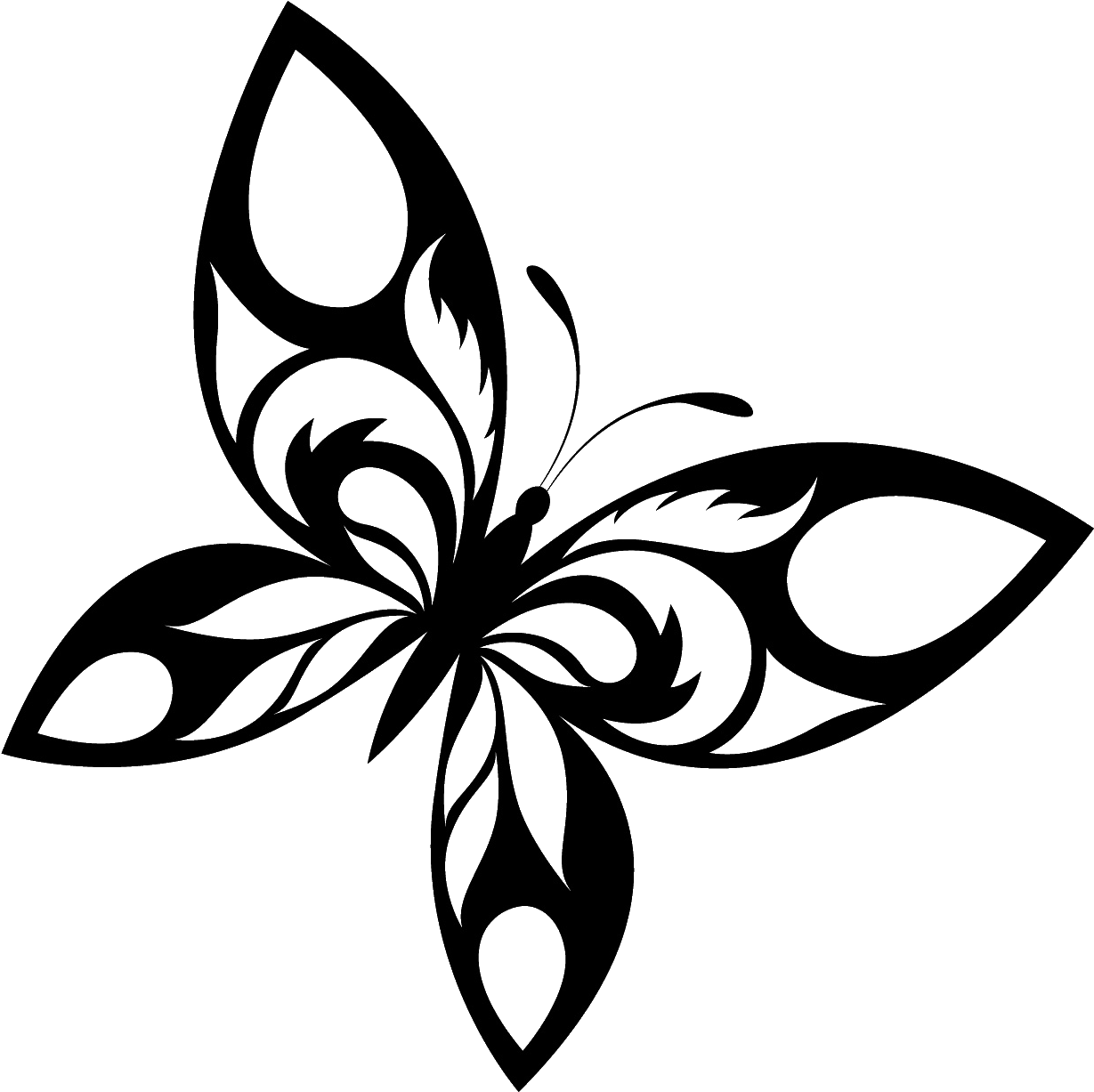 Elegant Butterfly Tattoo Design PNG image