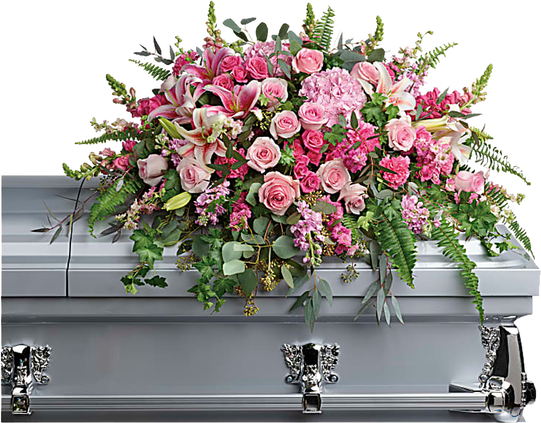 Elegant Casket Spray Funeral Flowers PNG image