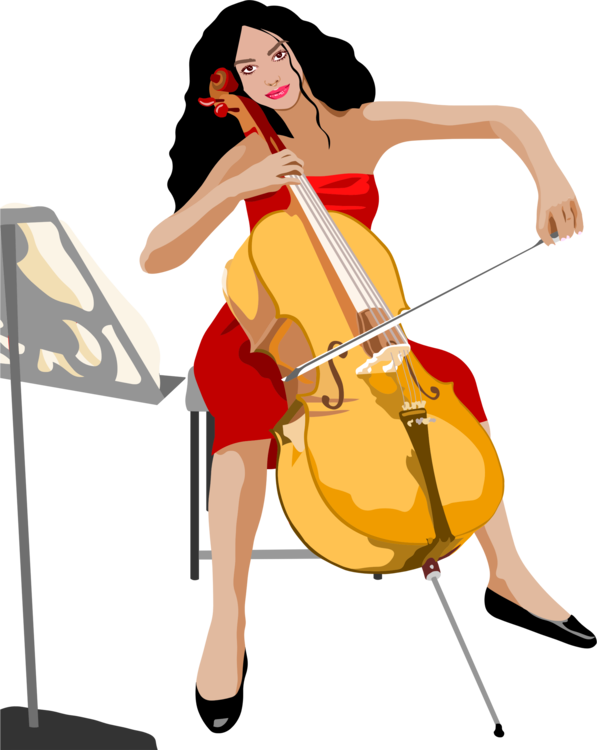 Elegant Cellist Performance PNG image