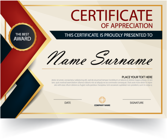 Elegant Certificateof Appreciation Template PNG image