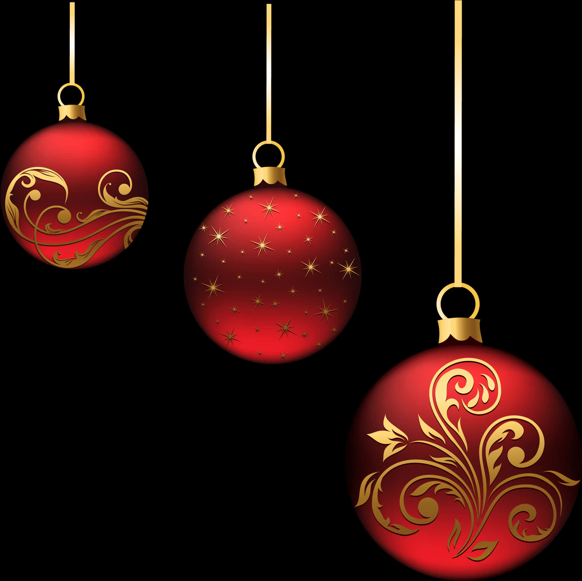 Elegant Christmas Ornaments PNG image