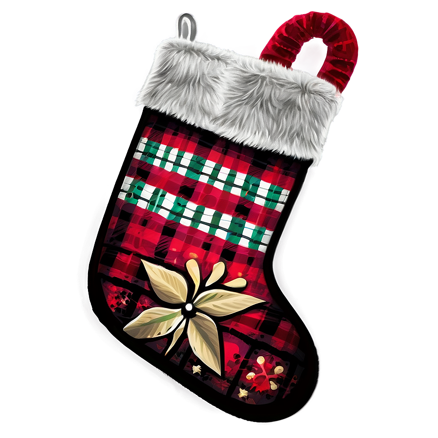 Elegant Christmas Stocking Png 06132024 PNG image