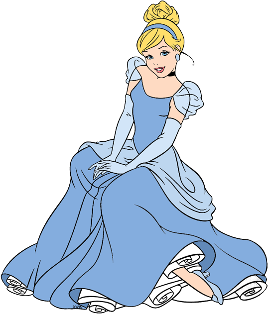 Elegant Cinderella Blue Dress PNG image