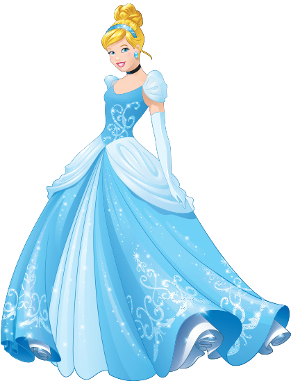 Elegant Cinderella Blue Gown PNG image