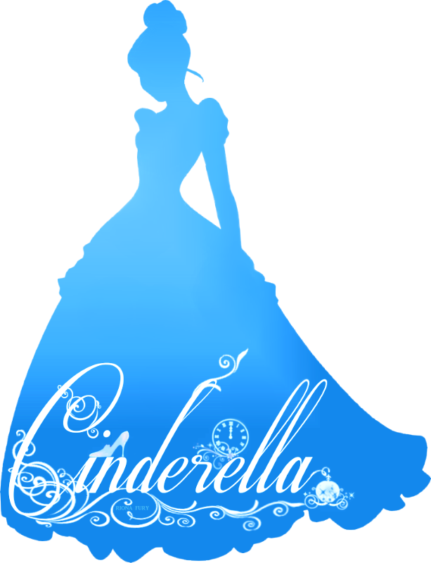 Elegant Cinderella Silhouette PNG image