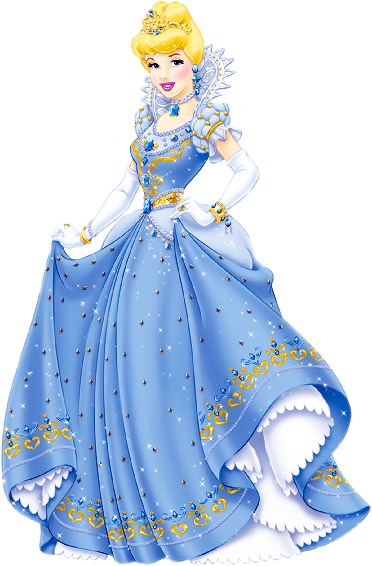 Elegant Cinderellain Blue Gown.png PNG image