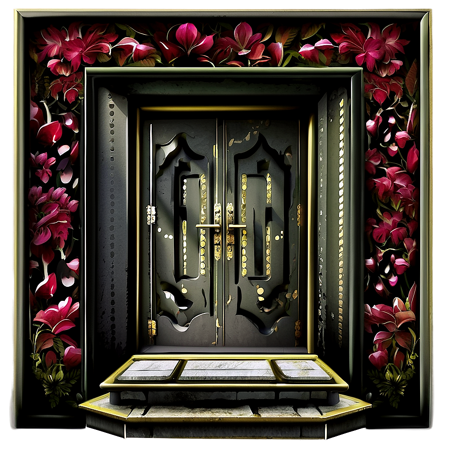 Elegant Closed Door Artwork Png Eog PNG image