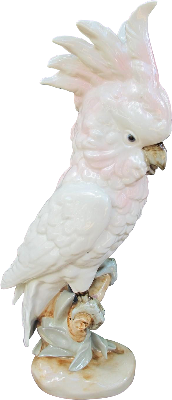 Elegant Cockatoo Sculpture PNG image