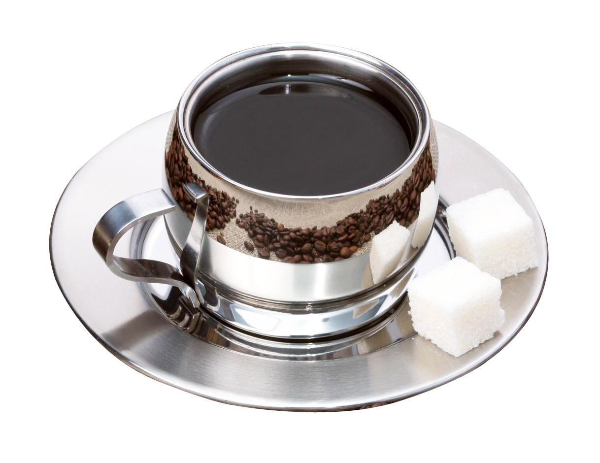 Elegant Coffee Cup With Sugar Cubes PNG image