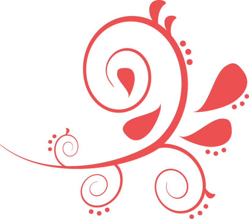 Elegant Coral Flourish Design PNG image