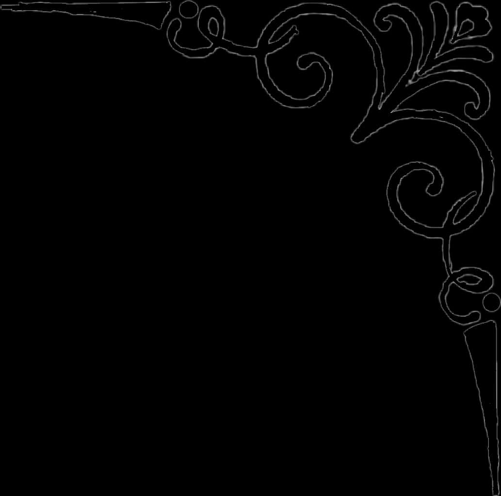 Elegant Corner Designs Black Background PNG image