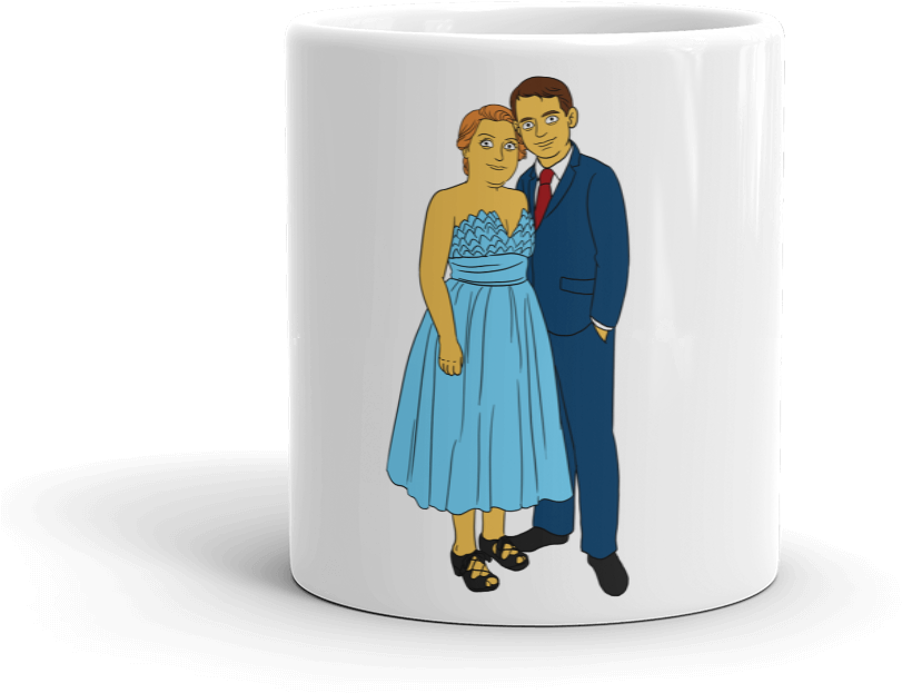 Elegant Couple Printed Mug PNG image