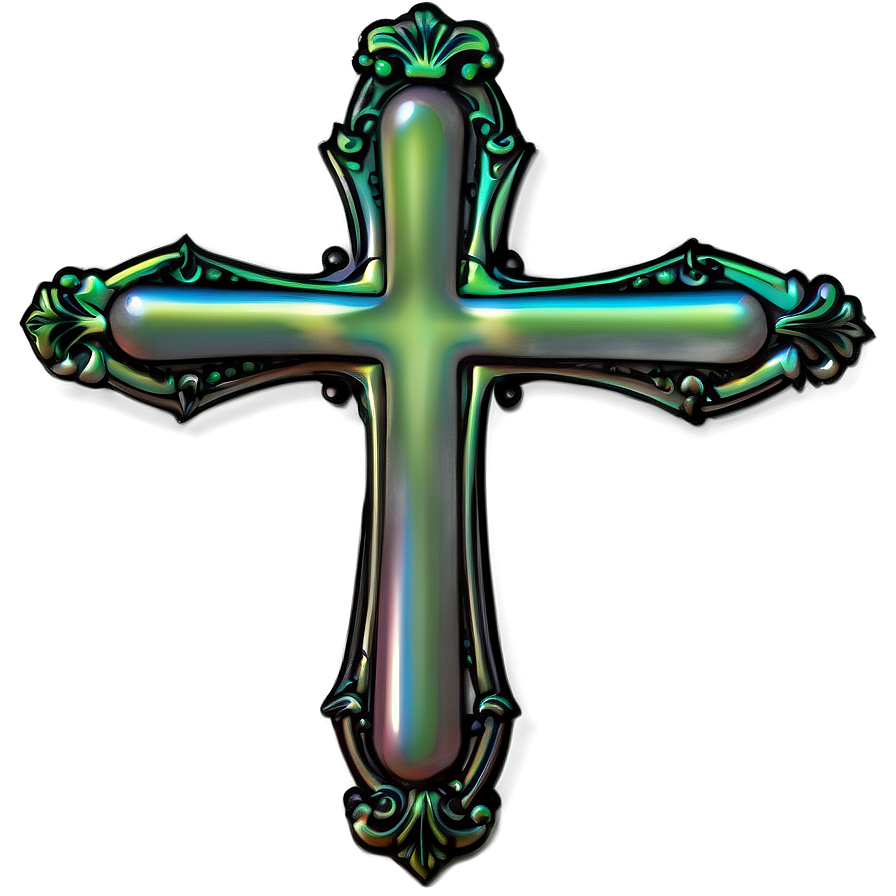 Elegant Cross Outline Png 06122024 PNG image