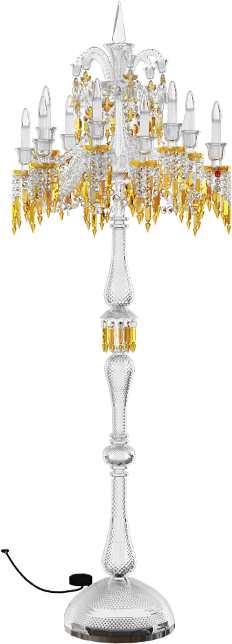 Elegant Crystal Chandelier Baccarat Style PNG image