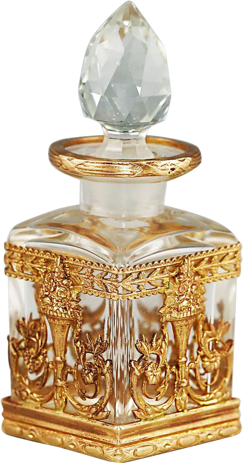 Elegant Crystal Perfume Bottle PNG image