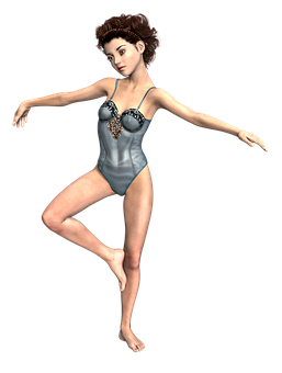 Elegant Dance Pose3 D Model PNG image