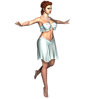 Elegant Dancer3 D Model PNG image