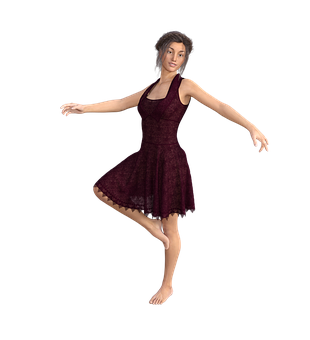 Elegant Dancerin Burgundy Dress PNG image