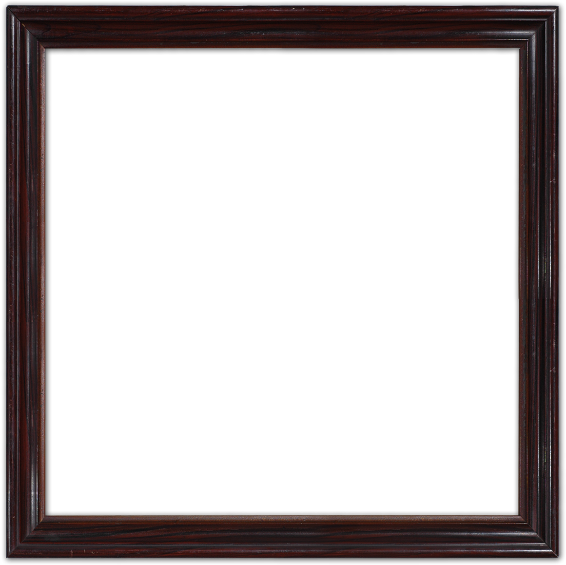 Elegant Dark Wooden Square Frame PNG image